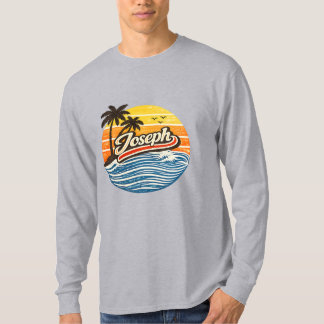 Joseph Retro Sunset Name Design T-Shirt