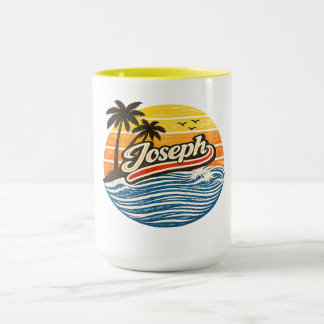 Joseph Retro Sunset Name Design Tasse