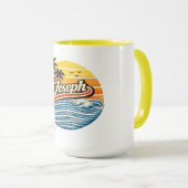 Joseph Retro Sunset Name Design Tasse (VorderseiteRechts)