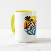 Joseph Retro Sunset Name Design Tasse (Vorderseite Links)