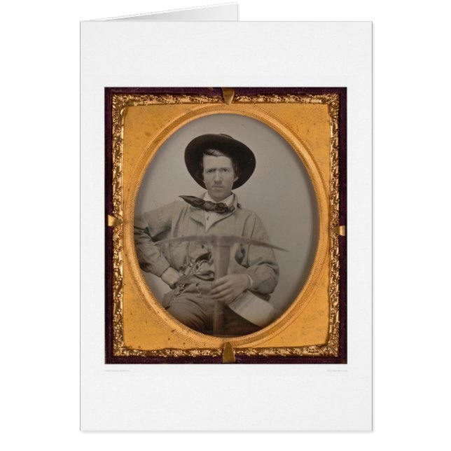 Joseph-Scharfes, mit einer Hacke, einer Wanne und (Vorne)