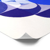 Joseph Schillinger Key Blue. Abstrakt geometrisch Poster (Ecke)