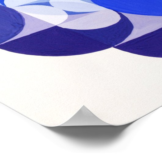 Joseph Schillinger Key Blue. Abstrakt geometrisch Poster (Ecke)