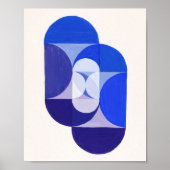 Joseph Schillinger Key Blue. Abstrakt geometrisch Poster (Vorne)