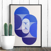 Joseph Schillinger Key Blue. Abstrakt geometrisch Poster