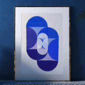 Joseph Schillinger Key Blue. Abstrakt geometrisch Poster