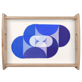 Joseph Schillinger Key Blue. Abstrakt geometrisch Serviertablett