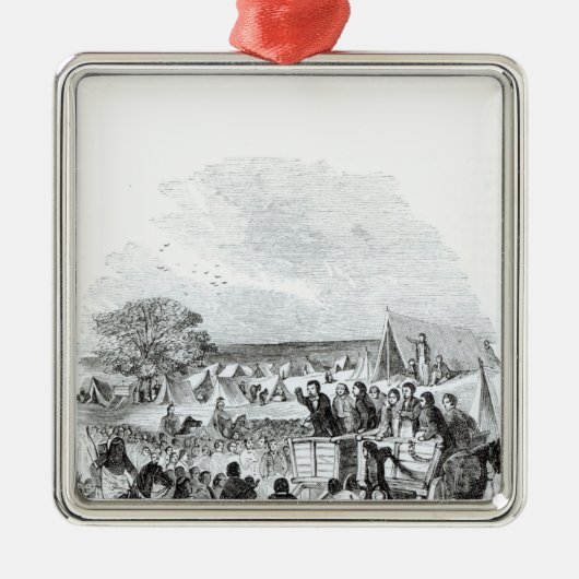 Joseph-Smith, der in der Wildnis predigt Ornament Aus Metall (Vorne)