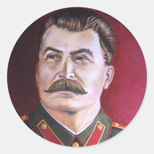 Joseph Stalin Runder Aufkleber (Vorderseite)