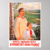 Joseph Stalin sowjetisches Propagandaposter Poster (Vorne)