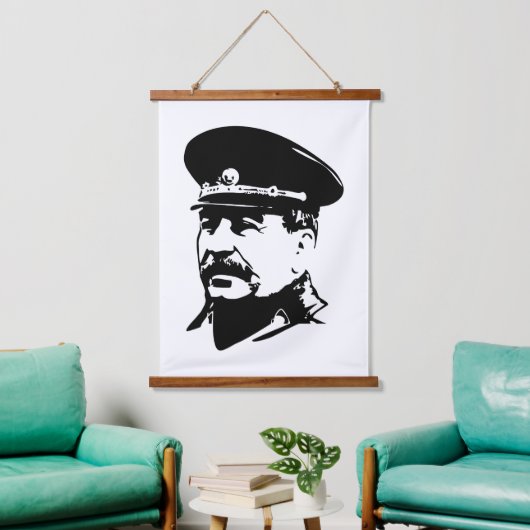 Joseph Stalin, USSR, CCCP, Soviet Union, Communism Wandteppich Mit Holzrahmen (Wohnzimmer)