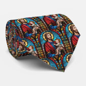 Joseph und Baby Jesus Christlich gestettetes Glas Krawatte (Gerollt)