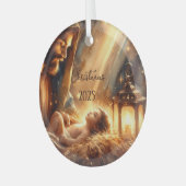 Joseph-und-Jesus-Kind-Schmuck Ornament Aus Glas (Vorderseite links)