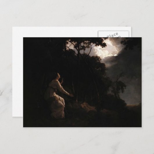 Joseph Wright - Die Frau im Milton-Comus Postkarte (Vorne/Hinten)