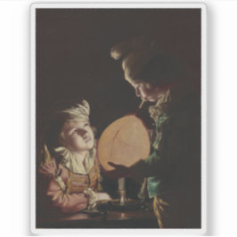 Joseph Wright von Derby - Zwei Jungen mit Blase Aufkleber