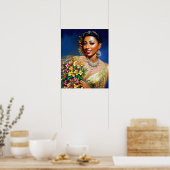 Josephine Baker Blumenvase Kunst Poster (Küche)