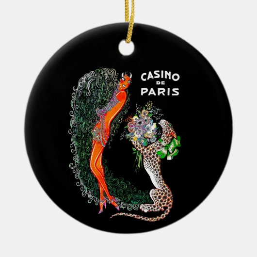 Josephine Baker Cheetah Jazz Age Keramik Ornament (Vorne)