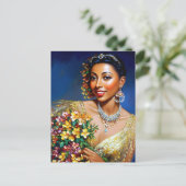 Josephine Baker Floral Art Postkarte (Stehend Vorderseite)