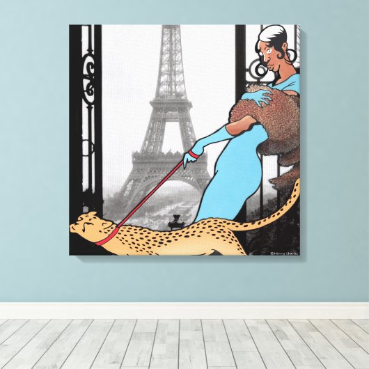 Josephine Baker Wrapped Canvas Print Leinwanddruck (Insitu (Holzboden))