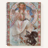 Josephine Crane Bradley as Lavia by Alphonse Mucha Notizblock (Vorderseite)