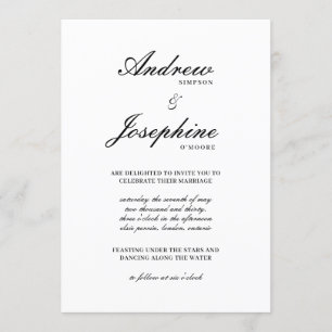 Josephine Klassische einfache Hochzeitseinladung Einladung
