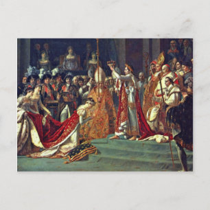 Joséphine kniet vor Napoleon während seiner Krönun Postkarte