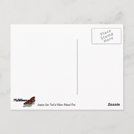 Josephine Lake Trail mit Monte Guild am Gletscher Postkarte (Rückseite)