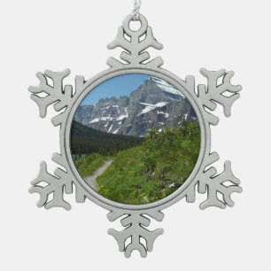 Josephine Lake Trail mit Mount Guild am Glacier Schneeflocken Zinn-Ornament
