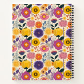 Josephine Lila und gelbe Moderne Blume Notizblock (Rückseite)