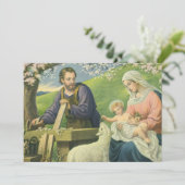 Joseph's Workshop mit Mary und Baby Jesus Einladung (Stehend Vorderseite)