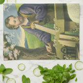 Joseph's Workshop mit Mary und Baby Jesus Geschirrtuch (Gefaltet)