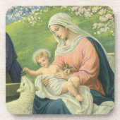 Joseph's Workshop mit Mary und Baby Jesus Getränkeuntersetzer (Vorderseite)