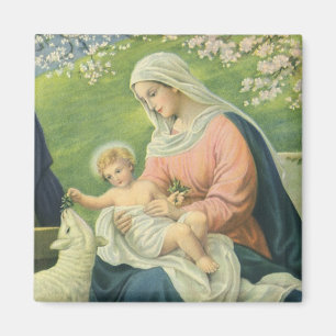 Joseph's Workshop mit Mary und Baby Jesus Magnet