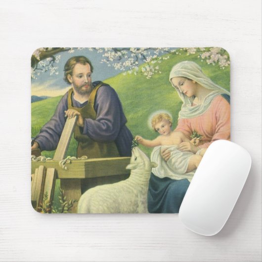 Joseph's Workshop mit Mary und Baby Jesus Mousepad (Mit Mouse)