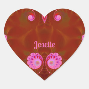 JOSETTE COOL! ~ PINK SPIN ~ Helles Design ~ Herz-Aufkleber