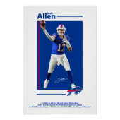 Josh Allen Buffalo Bills Poster (Vorderseite)