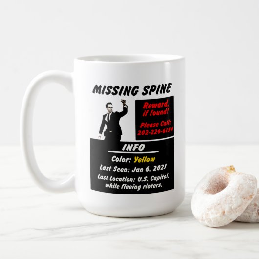 Josh Hawley Vermisst Spine Kaffeetasse (Mit Donut)