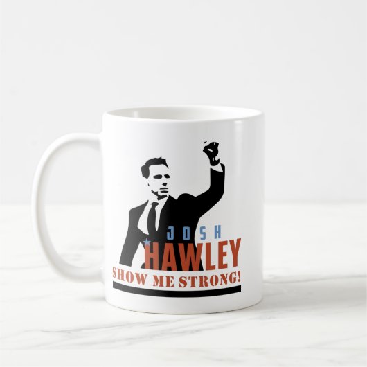 Josh Hawley zeigt mir starke Tasse (Links)
