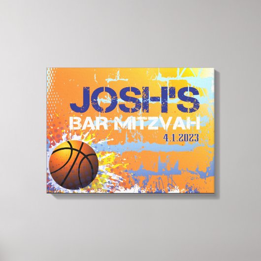 JOSH-Mitzvah-Zeichen in Board 1 Leinwanddruck (Vorderseite)