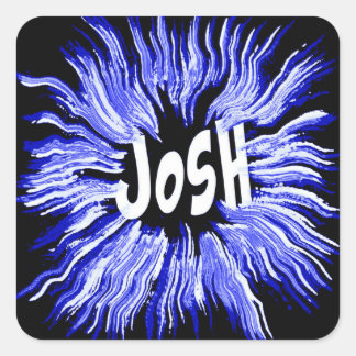 Josh Name Star in Blue Quadratischer Aufkleber