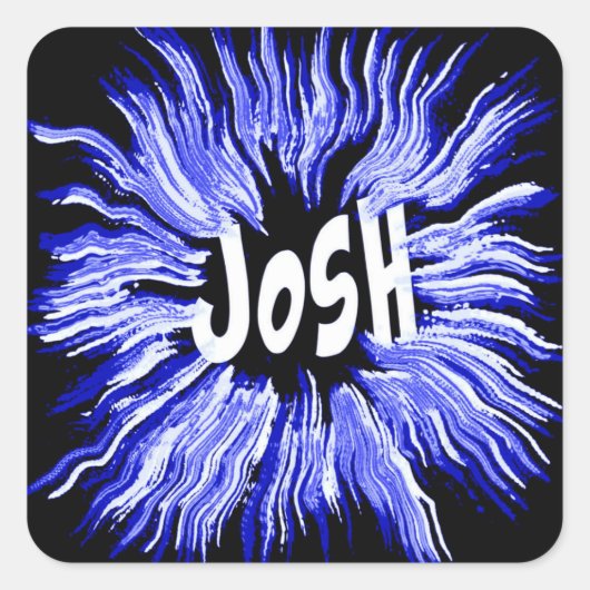 Josh Name Star in Blue Quadratischer Aufkleber (Vorderseite)