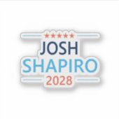Josh Shapiro 2028 Aufkleber (Vorderseite)