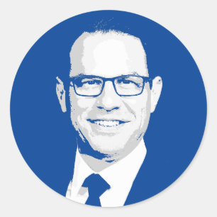 Josh Shapiro Bust Runder Aufkleber