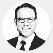 Josh Shapiro Bust Runder Aufkleber (Vorderseite)