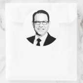 Josh Shapiro Bust Runder Aufkleber (Tasche)
