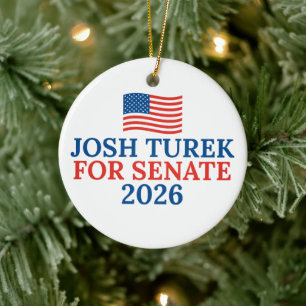 Josh Turek für den Senat 2026 Weihnachtswahl Keramik Ornament