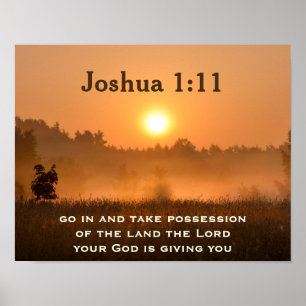 Joshua 1:11 Schrift Übergabe des Landes Poster
