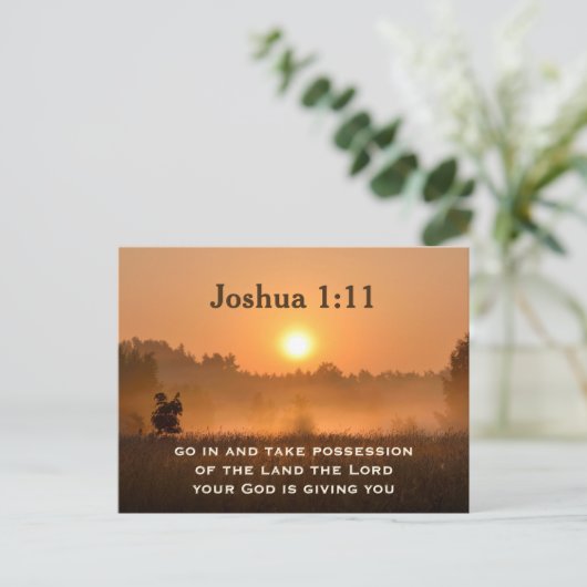 Joshua 1:11 Schrift Übergabe des Landes Postkarte (Stehend Vorderseite)