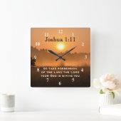 Joshua 1:11 Schrift Übergabe des Landes Quadratische Wanduhr (Zuhause)