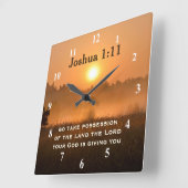 Joshua 1:11 Schrift Übergabe des Landes Quadratische Wanduhr (Winkel)